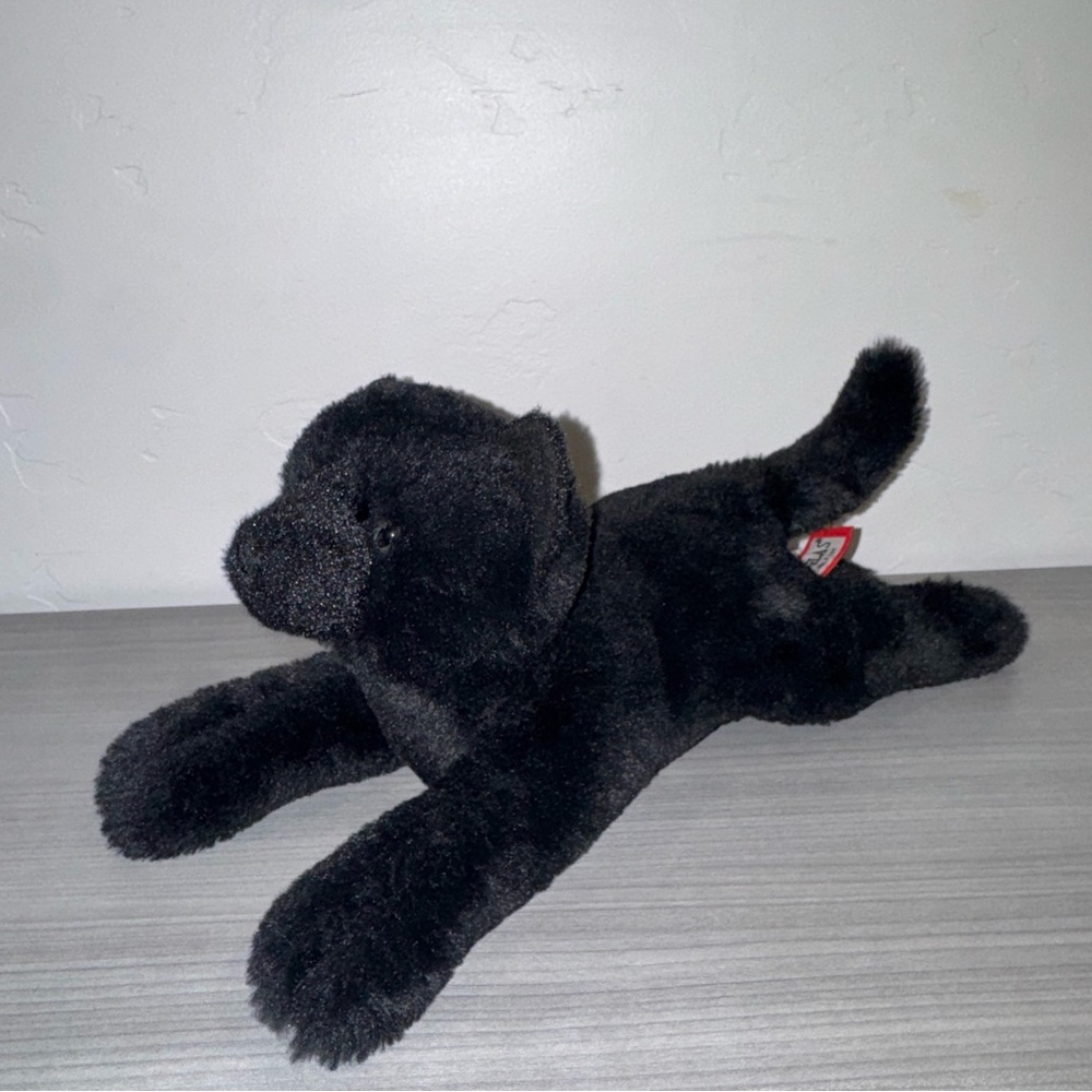 Douglas Black Cat Kitten Laying Down Green Eyes 14” Stuffed Plush Soft